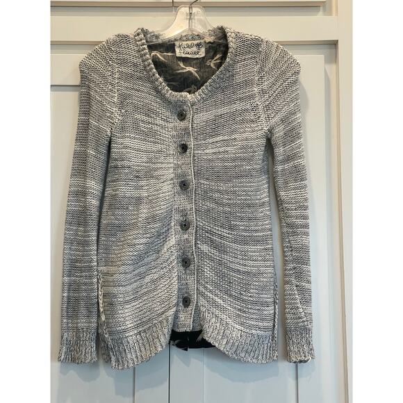 Anthro Field Flower Cardigan Womens XS Lined Bird Print BOHO 100% Cotton - Picture 2 of 11